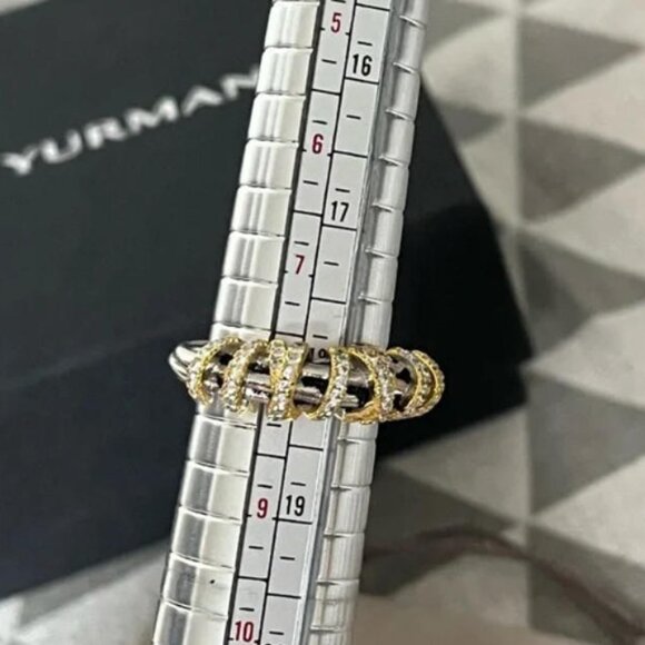 David Yurman Silver and Gold Ring sz8 - Picture 5 of 5
